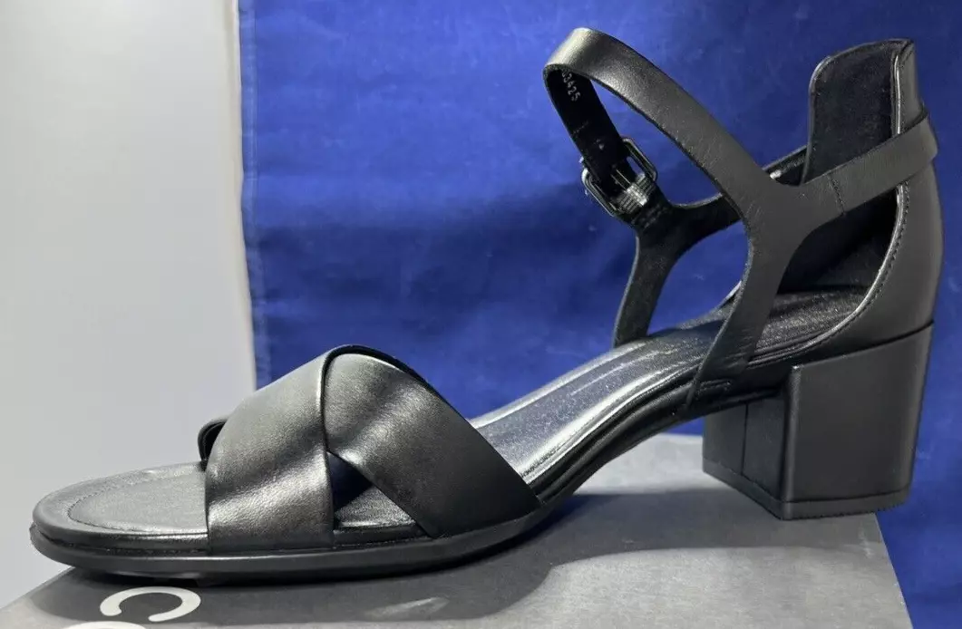 35 Block Buckle Sandal Leather 250533 US 10-10.5 EU 41 Black Comfort eBay