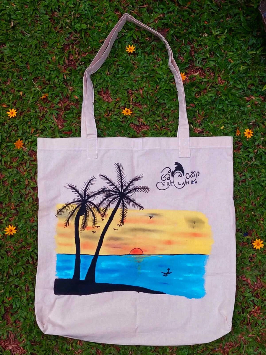 Hand-Painted Eco-Friendly Tote Bag