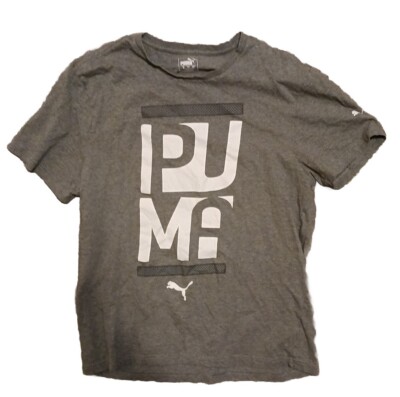 Puma With Logo Crew Neck Short Sleeve Mens Gray Casual XL T-shirt