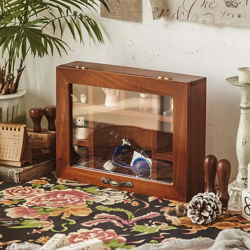 Vintage Retro Small Desktop Storage Cabinet Wooden Tabletop Cupboard Organizer - Picture 41 of 183