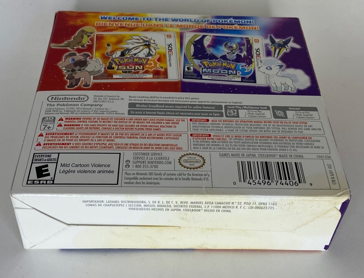 Pokemon Sun and Moon Steelbook (Nintendo 3DS) Dual Pack Amazon
