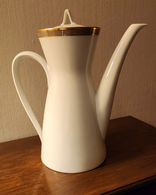MCM VTG Rosenthal Gala Brown with Gold Bands #3699, 5-Cup Coffee Pot with Lid