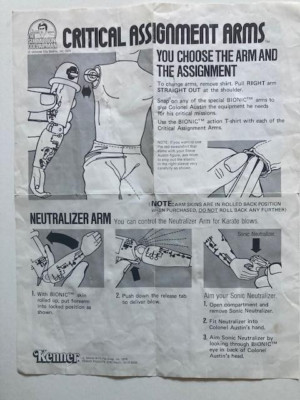 VINTAGE SIX MILLION DOLLAR MAN CRITICAL ASSIGNMENT arms and instructions C7