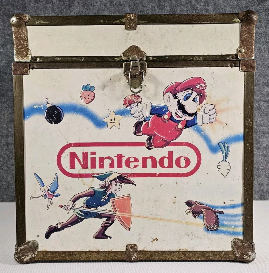 ULTRA RARE 80s Vintage Nintendo Super Mario Zelda Wood Box Toy Chest Storage NES - Image 2 of 4