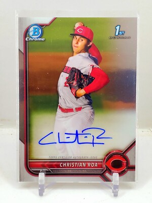 2022 Bowman Chrome 1st Christian Roa Base Auto Reds HOT RC ROOKIE Autograph C2