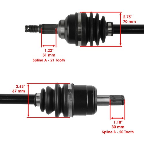 Front Left & Right CV Joint Axle For Honda Foreman 400 TRX400FW 4X4 1995-2001 - Picture 3 of 7