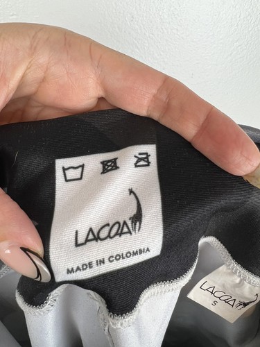 Lacoa Sports Camo Print Crop Pocket Legging S Black Gray Tennis Womens Small - Picture 9 of 12