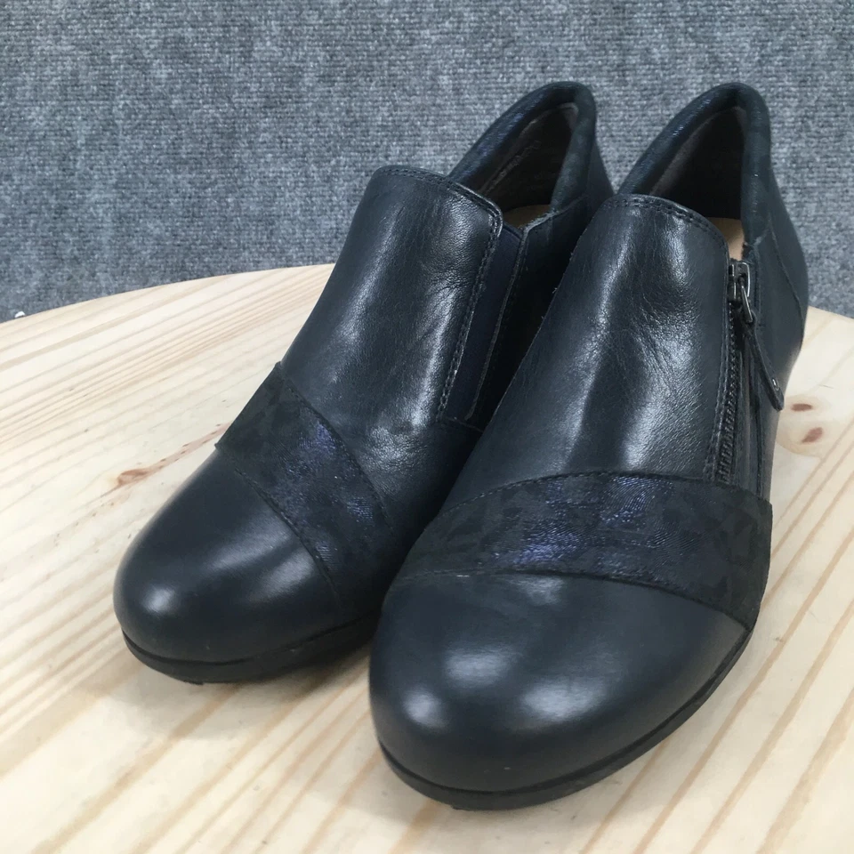 Botas Ziera para mujer 40 Camden botín al tobillo azul sin cordones punta redonda bloque cómodo Foto 3 de 4