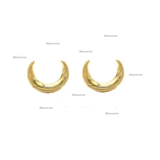 14k Yellow Solid Gold Plain Crescent Mini Studs Solid Gold Half Moon Earrings 