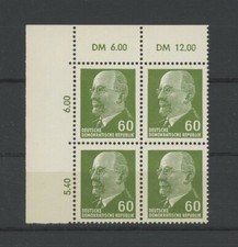 DDR ULBRICHT 1080 OR1 "DM" ER-4er-BLOCK o.l. postfrisch ** m5312