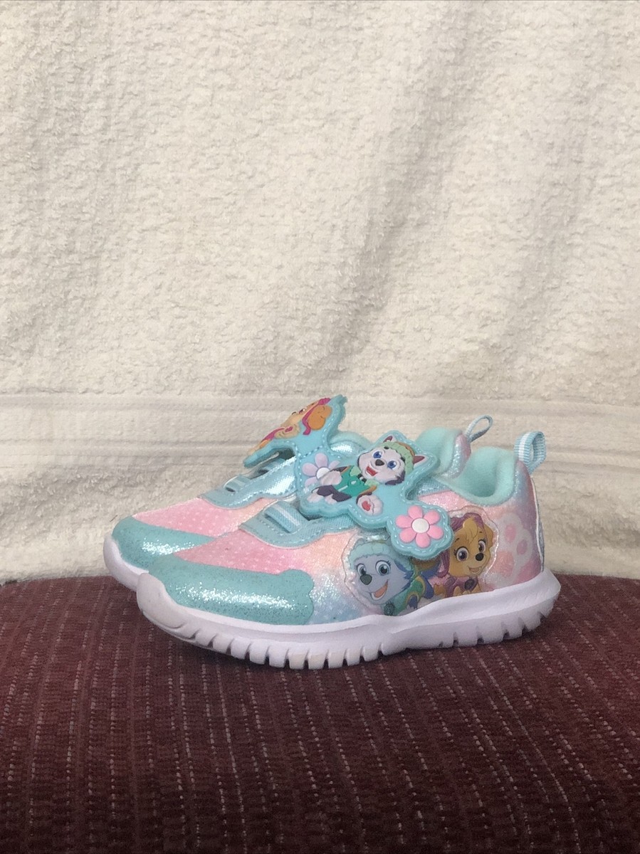 Nickelodeon Paw Patrol Sneakers Toddler Size Teal/ Pink Hook