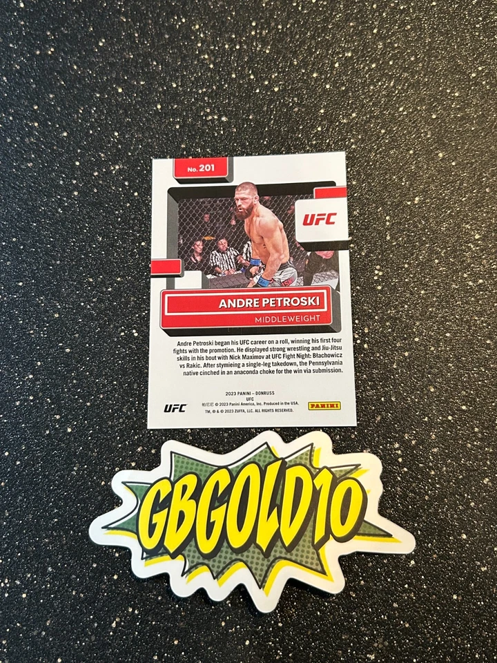 2023 Donruss UFC Andre Petroski Rated Rookie Blue /49 - Image 2 of 2