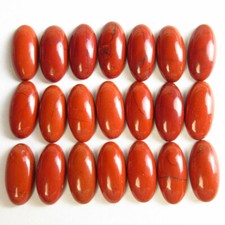 20Pcs 15x8x4mm Red Jasper Oval Cab Cabochon B65451