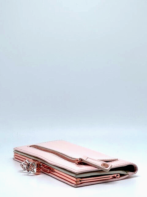 Ted Baker Patten Leather Large Rose Gold Wallet New with tag NWT TED BAKER London Light Pink Patent Crystal Popper Purse  main image 2
