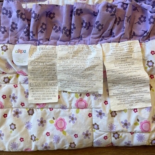 Circo Love N Lilacs Baby Comforter Quilted Ruffled Purple Pink Green Retired HTF - Picture 13 of 13