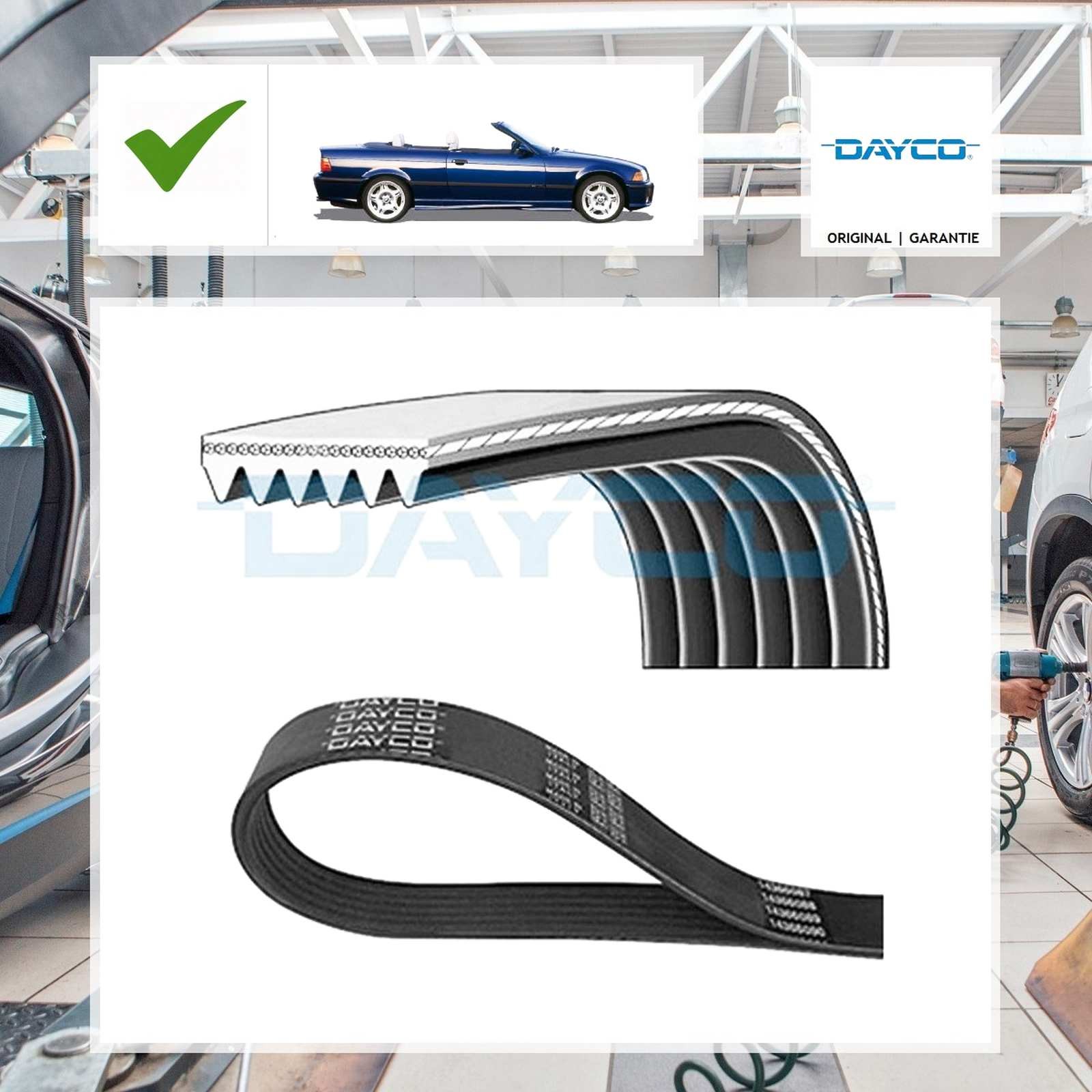 Keilrippenriemen Dayco für BMW 3 Cabriolet E36 318 i