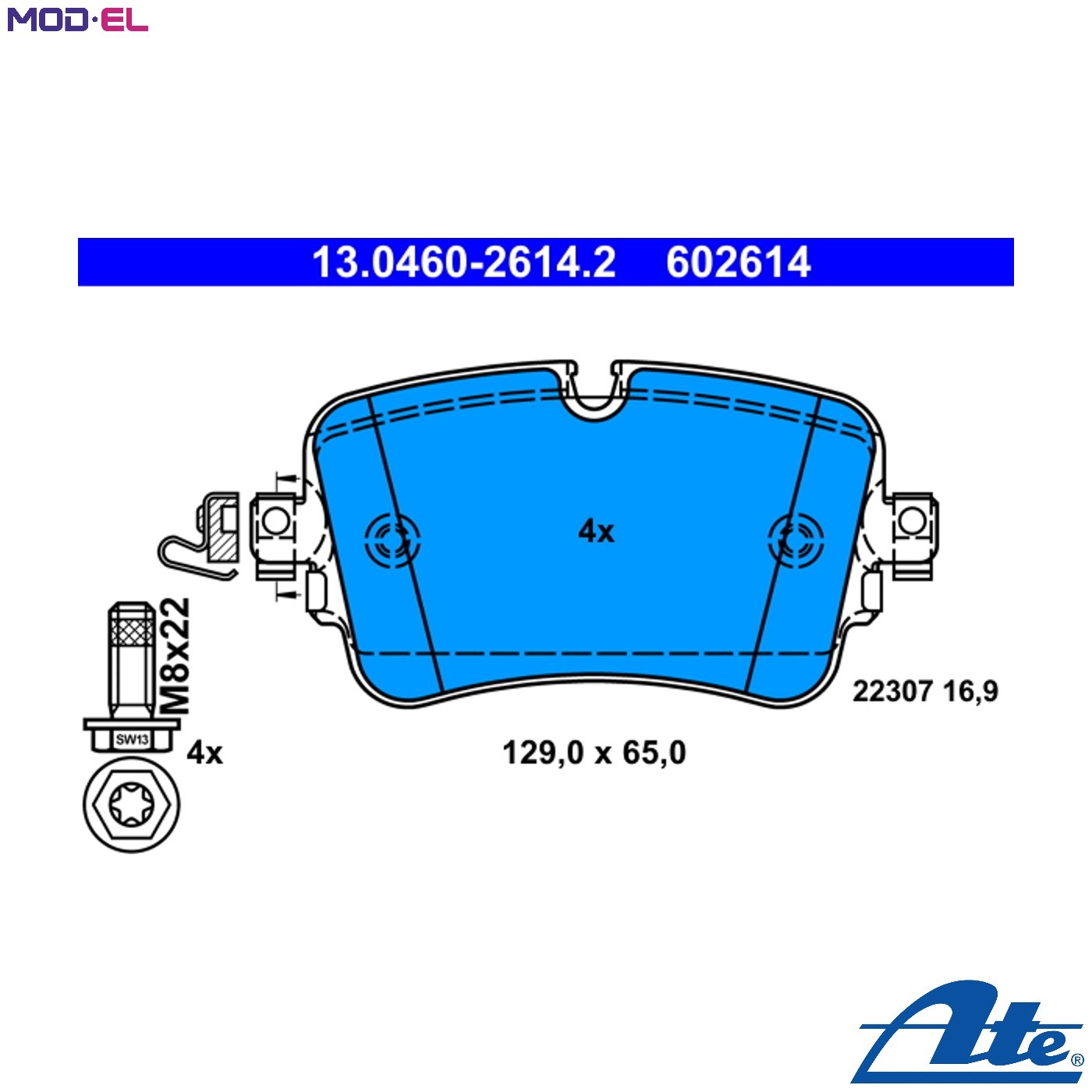 BRAKE PAD SET DISC BRAKE 13.0460-2614.2 FOR VW AUDI A6/Allroad A8L Q7/Van/SUV