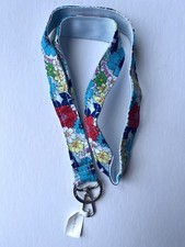 Vera Bradley Far Out Floral Wide Lanyard Key Holder NWT Blue Red Yellow