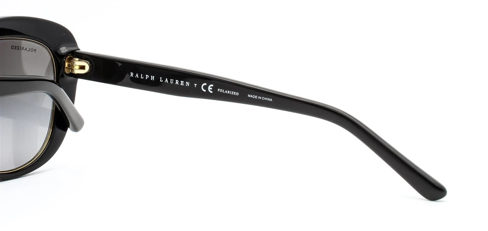 Gafas de sol Ralph Lauren RL 8149 5001T3 pulidas negras doradas llantas polarizadas grises Foto 4 de 4