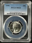 1944  25C Washington Quarter Dollar PCGS MS64   80476637