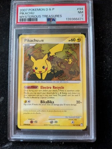2007 Pokemon D & P Pikachu Mysterious Treasures #94 PSA 7