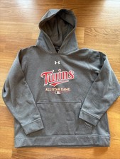 MN Twins UNDER ARMOUR All Star Game 2014 Pullover Gray Sweatshirt Hoodie Boy's L