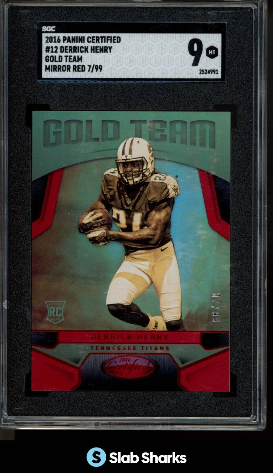 Derrick Henry Panini Certified Gold Team #12 Mirror Red