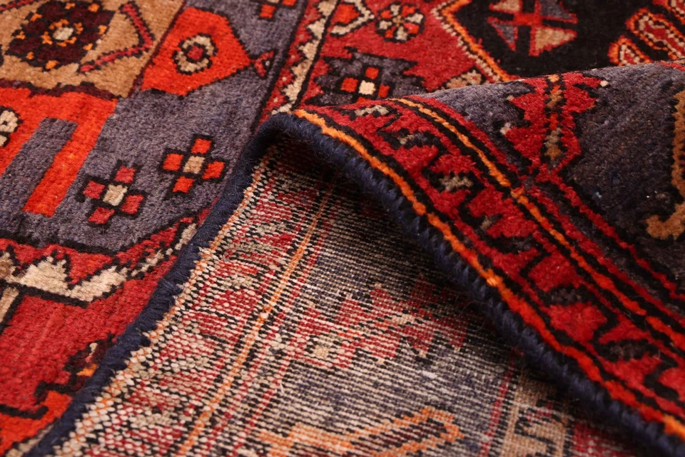 Alfombra oriental tradicional vintage anudada a mano alfombra de lana de 4'2" x 6'11" Foto 4 de 4