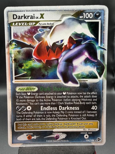 Darkrai LV.X 104/106 Holo LV.X Rare Great Encounters Pokemon VLP