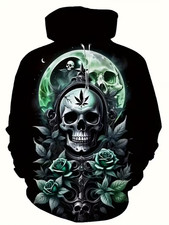 Skull Leaf 3D All Over Print Hoodie - Adults Youth