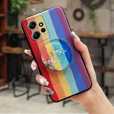 MYDING-Phone Case for Redmi Note12 4G,  Fashion Design Rotatable stand Cartoon