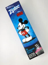 15 Mickey Mouse Ziploc Gallon Storage Bags Seal Top Easy Open Tabs Disney 2017