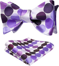 Bow Ties for Men Polka Dot Selftie Bowtie and Pocket Square Classic Business Tux