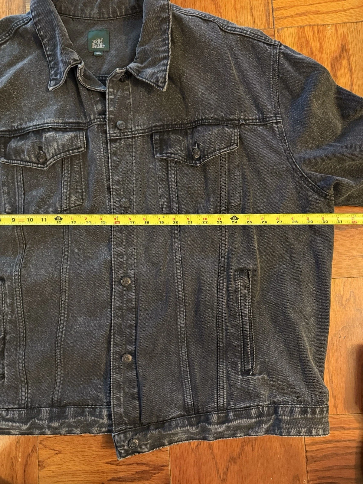 Wild Fable Unisex Oversized Black Denim Trucker Jacket 2X Cotton - product detail image 8