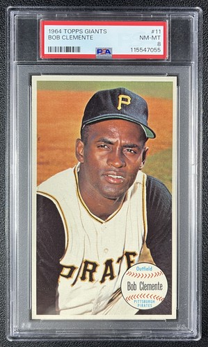 ROBERTO BOB CLEMENTE PSA 8 1964 TOPPS GIANTS #11 PIRATES 7055