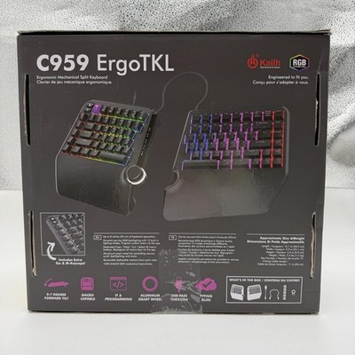 Cloud Nine C959 ErgoTKL Ergonomic Tenkeyless Mechanical Keyboard, Kailh Brown
