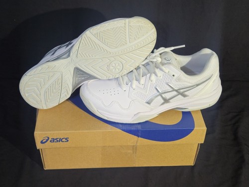 Asics Women's Gel Dedicate 7 White/Silver Running Shoes EUC SZ US 8.5 1042A167