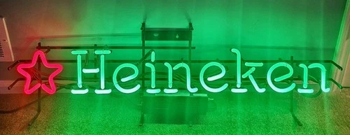Rare Vintage Heineken Beer Neon Sign Light Mancave Pub 48"×14" Bar 2003