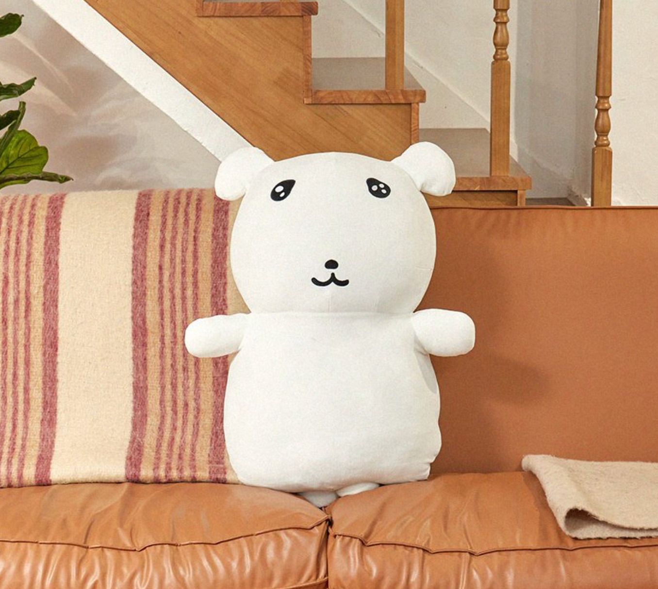 Plush Cushion Korean Character White Kawaii