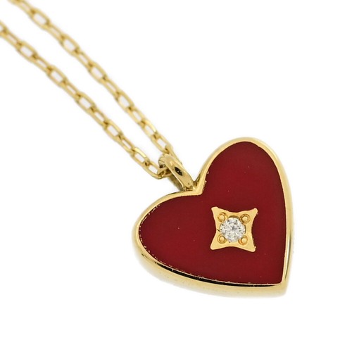 AHKAH AHKAH Floatina Heart 1P Diamond Necklace/K18YG/750-1g/AB1693010100/Yel... - Picture 8 of 10