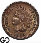 1908 Indian Head Cent Penny, BU++