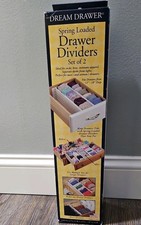 Dream Drawer White Set of 2 Spring-Loaded Drawer Dividers, 12"-18"