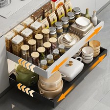 2Pack Pull Out Cabinet Organiser Heavy Duty Pull Out Kitchen Storage Out Drawer