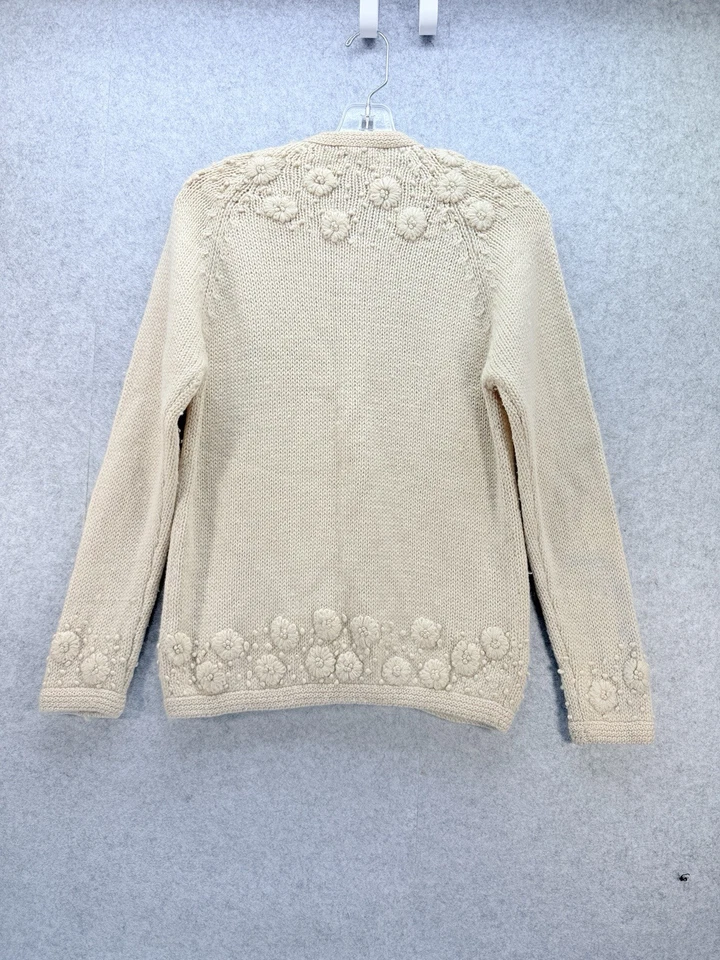 Suéter de lana para mujer de colección adornado en crema talla 38 Foto 2 de 4