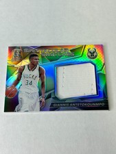 2016-17 Spectra Giannis Antetokounmpo 59/149 Jumbo Game Used Jersey Bucks E1
