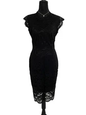 Woman’s Black Floral Lace Cocktail Dress- M NWT