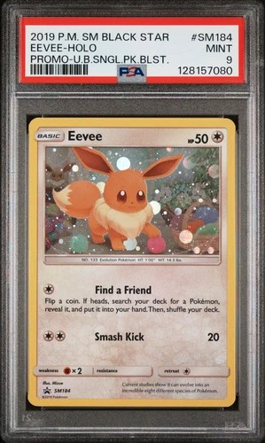 2019 POKEMON SM BLACK STAR PROMO #SM184 EEVEE-HOLO PSA 9