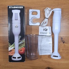 Stabmixer mit Messbecher u. Wandhalterung wie neu weiß Pürierstab Smoothie Mixer