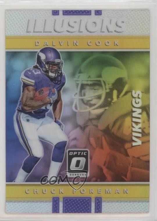 2017 Donruss Optic Illusions Holo Silver Prizm Chuck Foreman Dalvin Cook #5 04at
