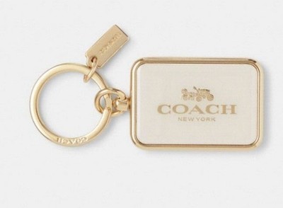 NWT COACH Metal & Enamel Horse & Carriage Bag Charm Keychain Key